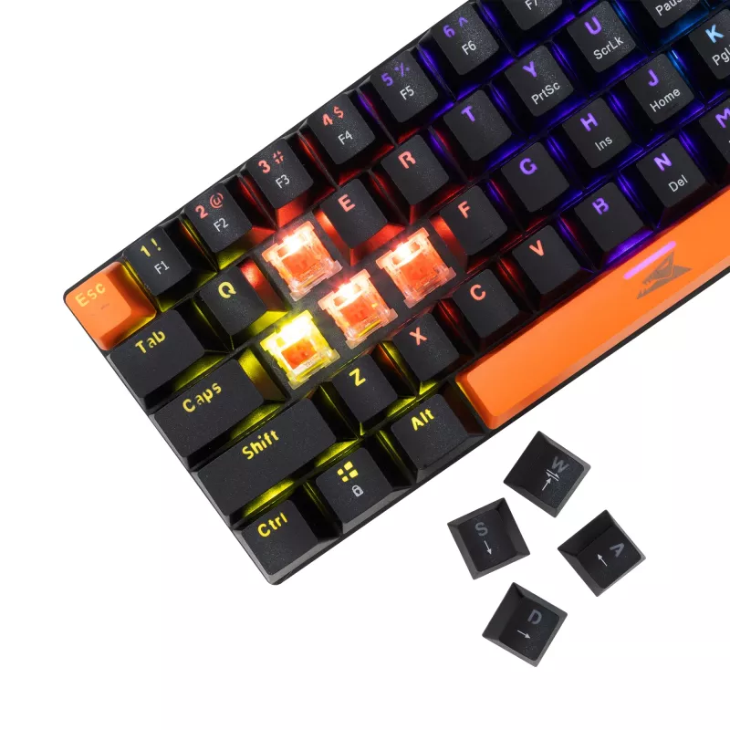 Mechanisch toetsenbord Baracuda Dolphin zwart US-layout met Red Switches