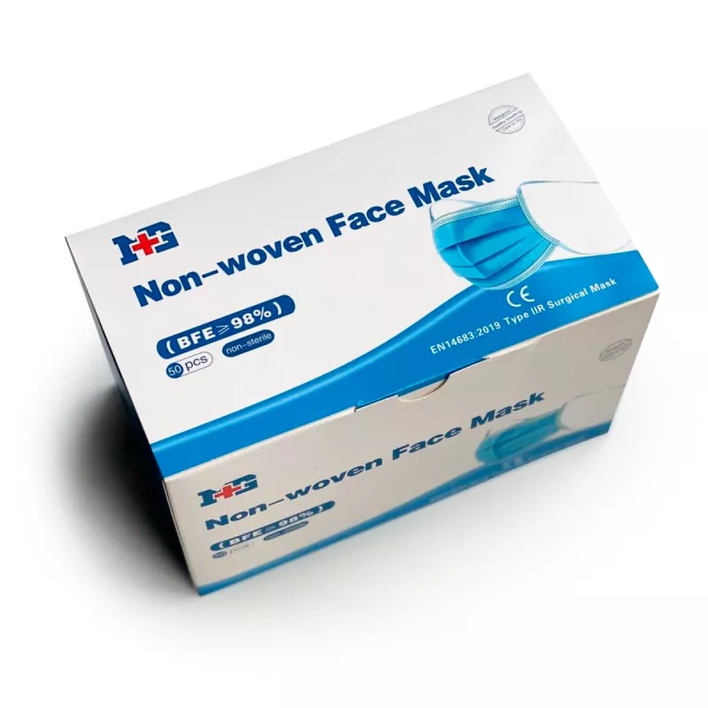Vlies gezichtsmasker 50 stuks Uniroar — wegwerpmaskers, 3-laags constructie