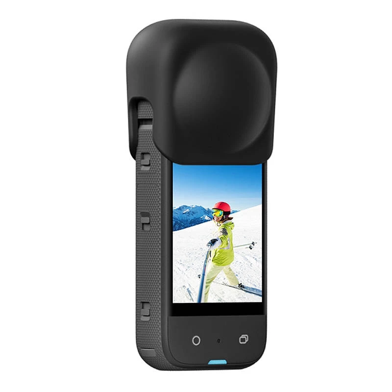 Puluz siliconen beschermende lenskap voor Insta360 X3 (zwart)