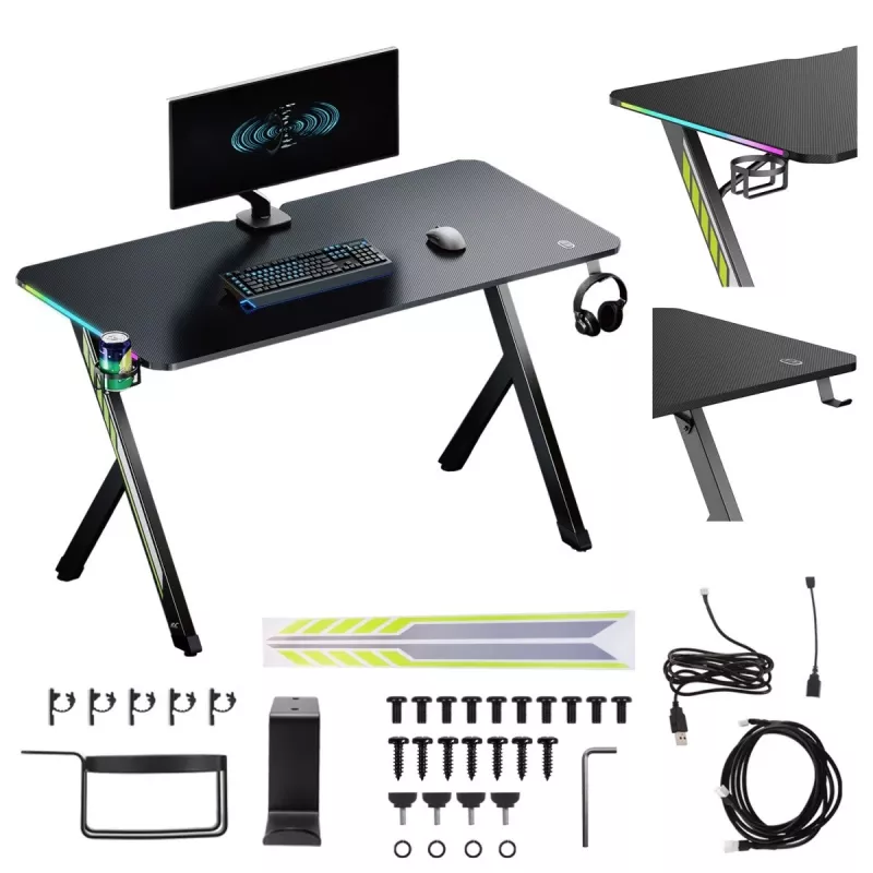 NanoRS gamingtafel LED-achtergrondverlichting 120x60cm RS10