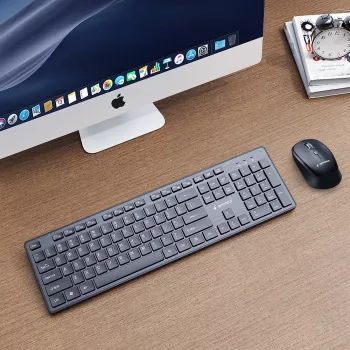 Gembird KBS-WCH-04 draadloze desktopset (toetsenbord + muis), zwart, US-layout