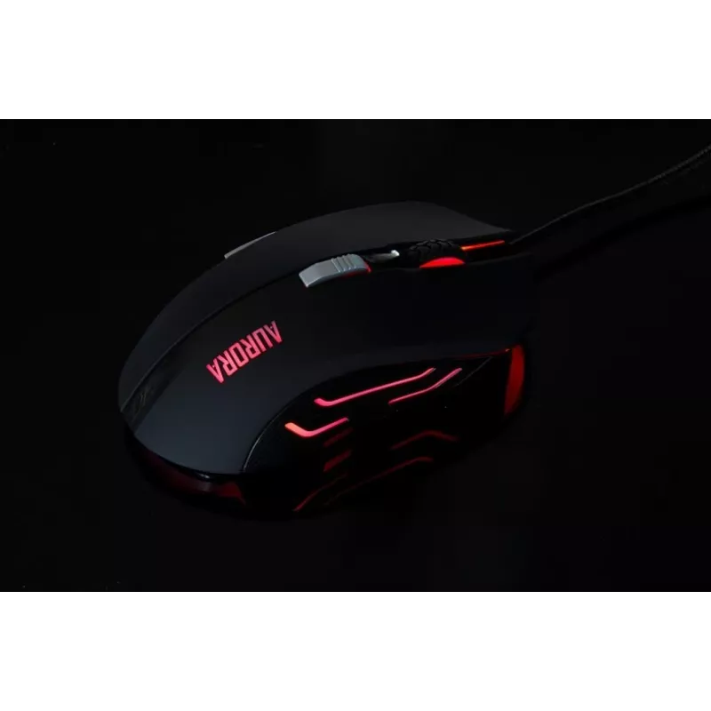 iBox Aurora A-1 IMOGS9031 bedrade optische gamingmuis, 2400 DPI, USB Type-A, RGB, voor rechtshandigen, zwart