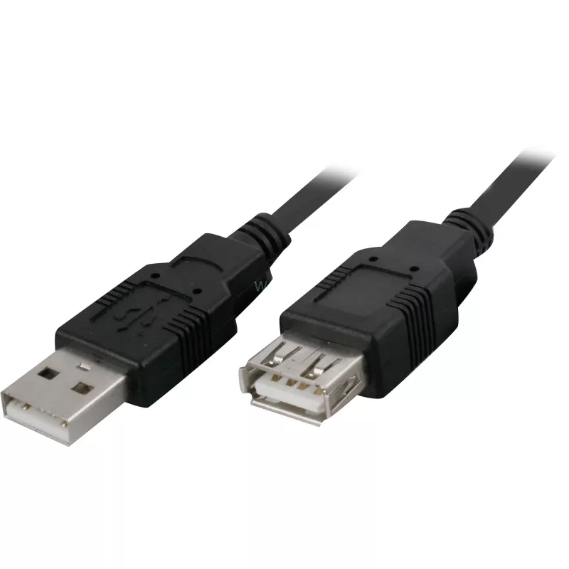 Goobay 68904 USB 2.0 verlengkabel, USB-A-stekker naar USB-A-aansluiting, 3 m, zwart