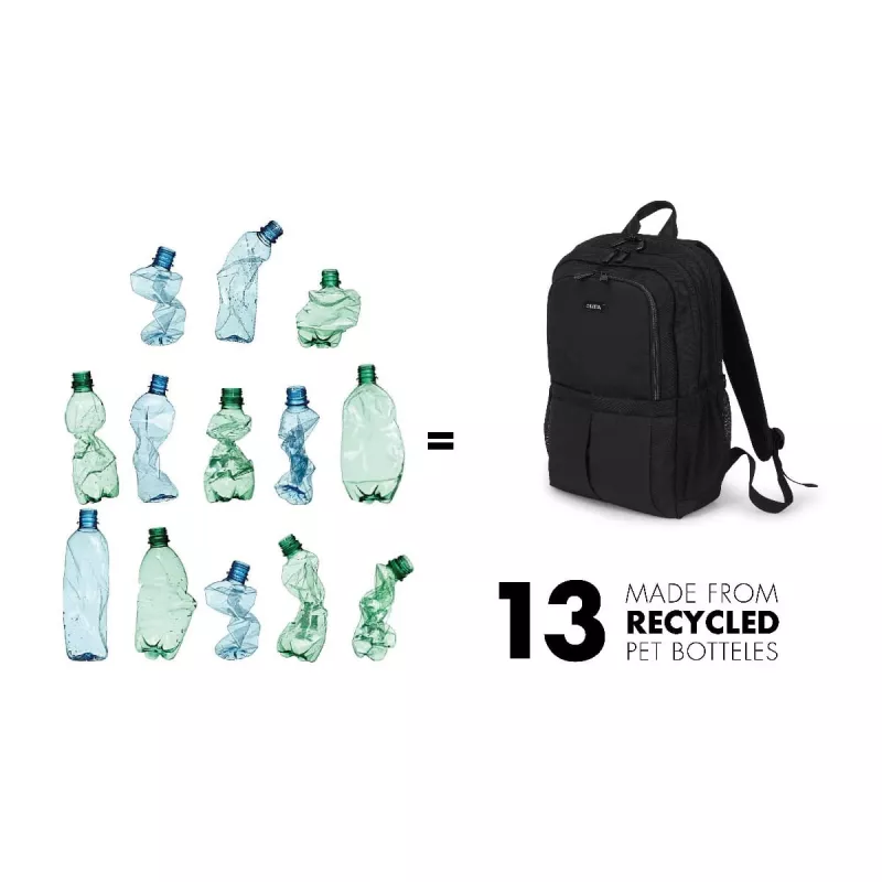 Rugzak DICOTA D31696 zwart polyethyleentereftalaat (PET)