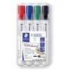 Marker Staedtler Lumocolor 351 WP4 bullet-tip zwart blauw groen rood