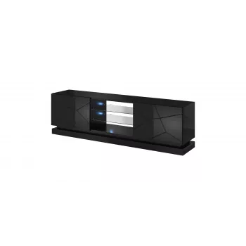 Cama TV-kast QIU 200 MDF zwart glanzend/zwart glanzend
