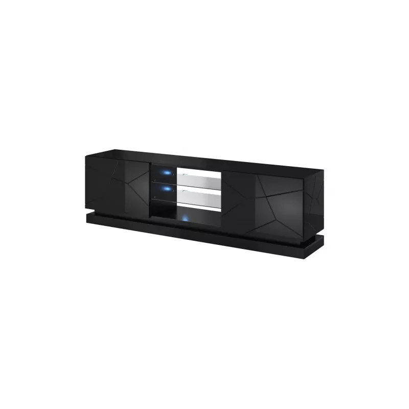 Cama TV-kast QIU 200 MDF zwart glanzend/zwart glanzend