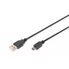 ASM AK-300130-030-S ASSMANN kabel USB 2.0 HighSpeed Canon USB A/miniUSB B (5pin) M/M zwart 3m
