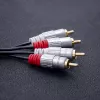 Qoltec 52338 audiokabel, 2 x RCA-male naar 2 x RCA-male, 3 m, zwart