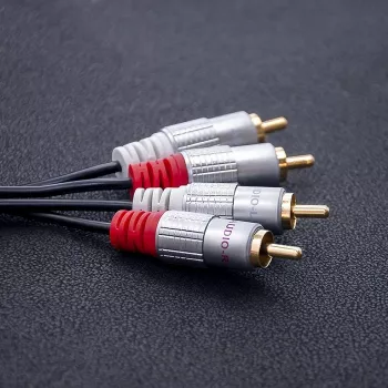Audiokabel Qoltec 52338 2m 2xRCA zwart