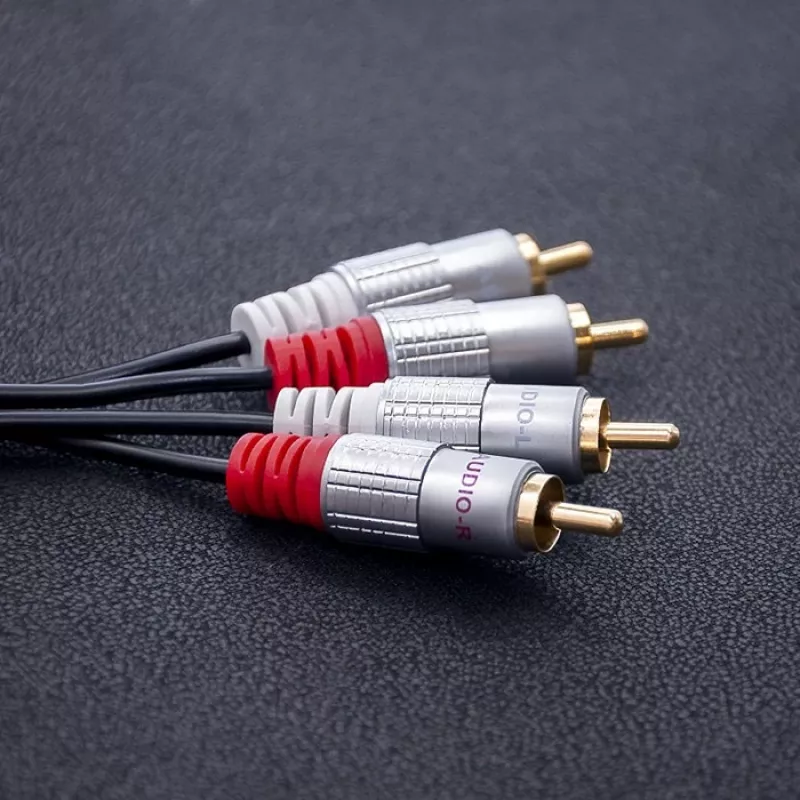 Qoltec 52338 audiokabel, 2 x RCA-male naar 2 x RCA-male, 3 m, zwart