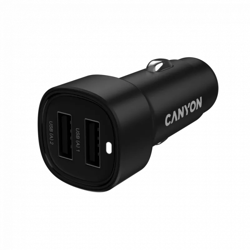 CANYON Autolader OnDrive 24 24W 2xUSB-A Zwart