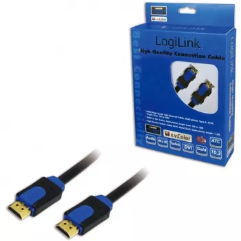 HDMI-kabel LogiLink CHB1105 5m type A zwart blauw