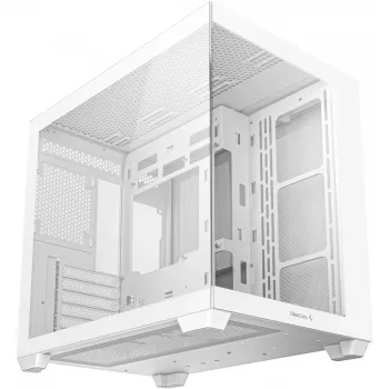 PC-behuizing DeepCool CG530 WH midi tower – ATX/Micro ATX/ITX, gehard glas, 2×3,5-inch + 3×2,5-inch bays, ondersteunt GPU's tot 410 mm