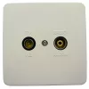 Wandcontactdoos voor tv en radio Maximum 63501 — coaxiale tv/UKW-contactdoos voor wandmontage