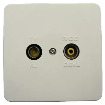 Wandcontactdoos voor tv en radio Maximum 63501 — coaxiale tv/UKW-contactdoos voor wandmontage