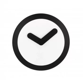 NeXtime klok 2615zw Focus, Ø25 cm, wand, wit/zwart