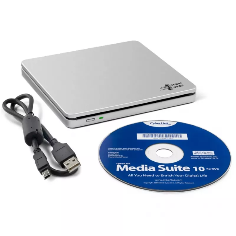 GP70NS50 SLIM, externe DVD-brander (zilver, extern, USB 2.0, 5,25)