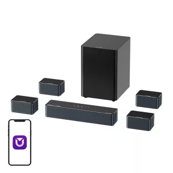 Luidspreker Ultimea Poseidon D80 zwart 7.1-kanalen, 8 luidsprekers, bedraad & draadloos, actieve subwoofer