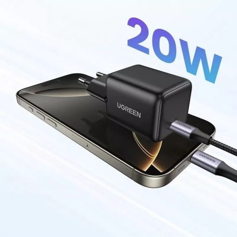 UGREEN X512 20W GAN 1X USB-C netlader - zwart
