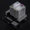 Jonsbo HX6280 CPU-koeler, PWM, RGB - 130 mm, wit