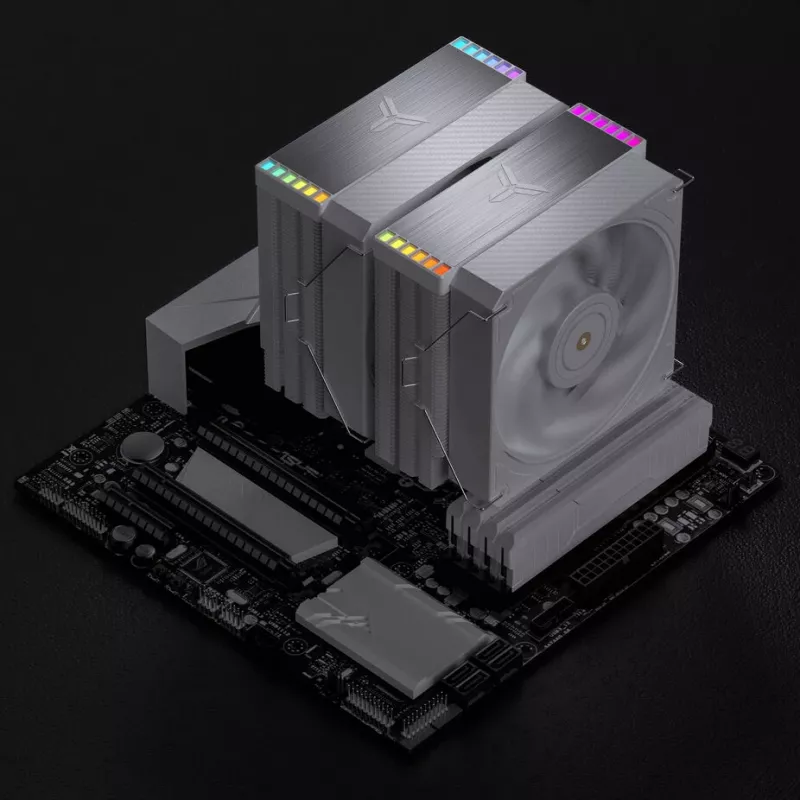Jonsbo HX6280 CPU-koeler, PWM, RGB - 130 mm, wit