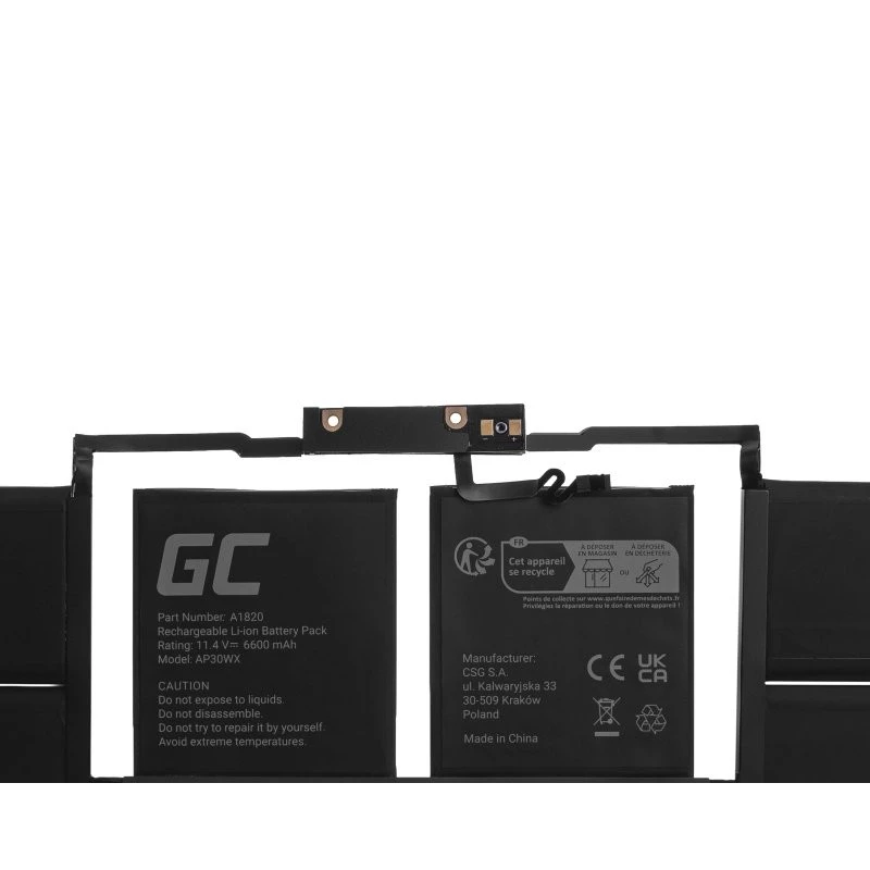 Batterij Green Cell AP30WX voor Apple MacBook Pro 15 A1707
