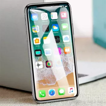 Gehard glas schermbescherming Devia Van Entire View voor iPhone XR — antireflectie, zwart