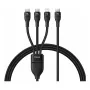 USB-A 3-in-1 oplaadkabel Baseus Rapid Series 100W 1,5 m zwart