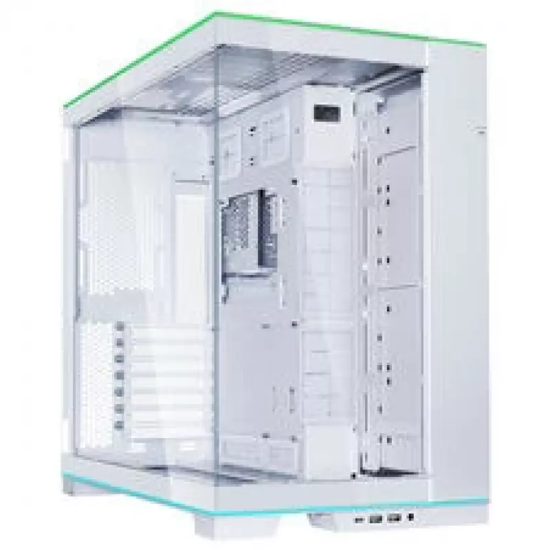 Lian Li O11 Dynamic EVO RGB pc-behuizing bundel HydroShift II LCD-S 360TL AiO + 3x UNI FAN SL-INF 120 Reverse Blade ventilatoren - wit