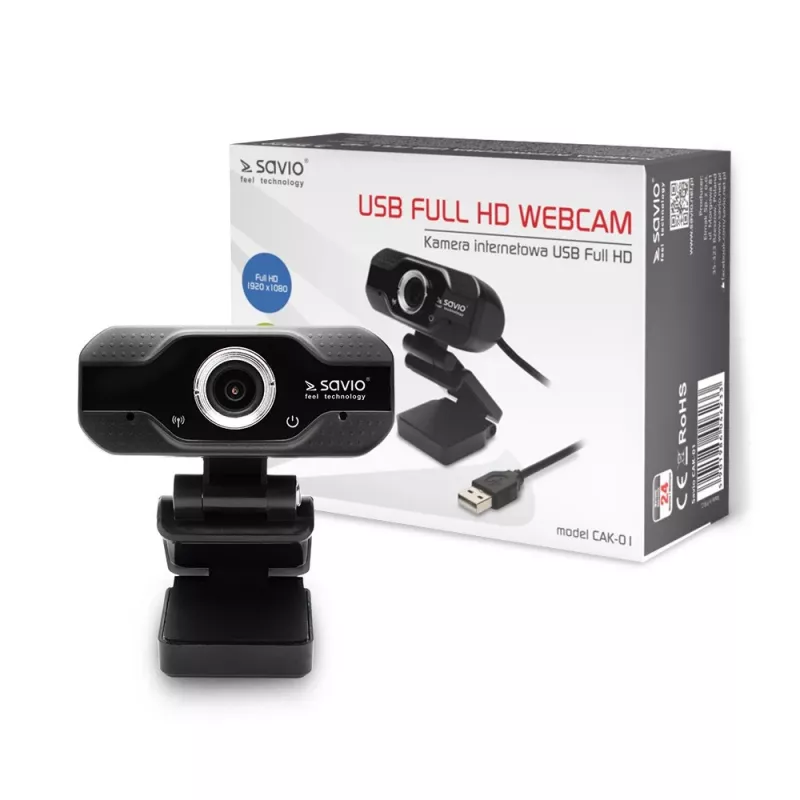 Savio internetcamera webcam USB Full HD met ingebouwde microfoon