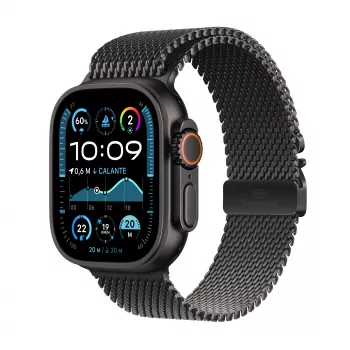 Apple Watch Ultra 2 GPS + Cellular 49mm Black Titanium Case met Black Titanium Milanese Loop - M