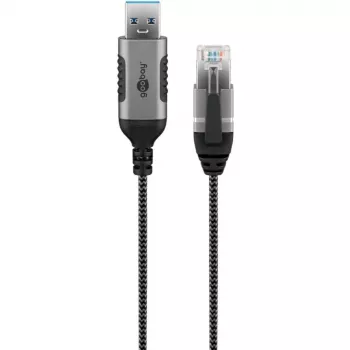 Goobay Ethernet-kabel USB-A 3.0 naar RJ45 slank 3 m – verbindt router, modem of (74396)