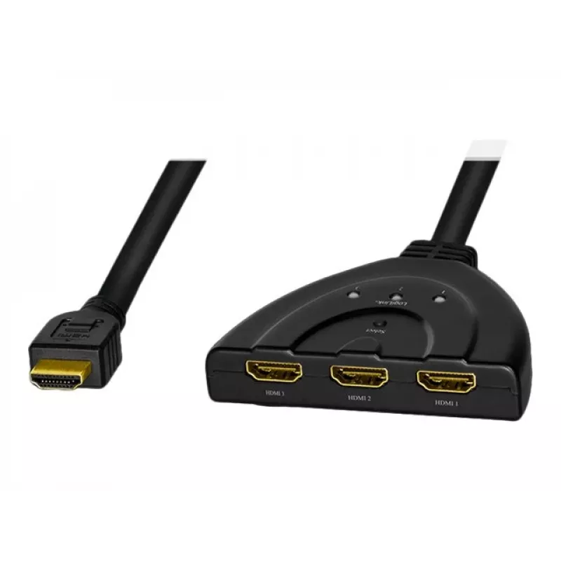 LogiLink - Video-/audiosplitter/switch - 3 x HDMI - desktop