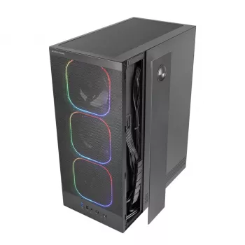 PC-behuizing TACENS MARS MC-NEBULA Midi Tower met gehard glas, vier 120mm aRGB-ventilatoren, ondersteunt ATX, GPU tot 30,2 cm