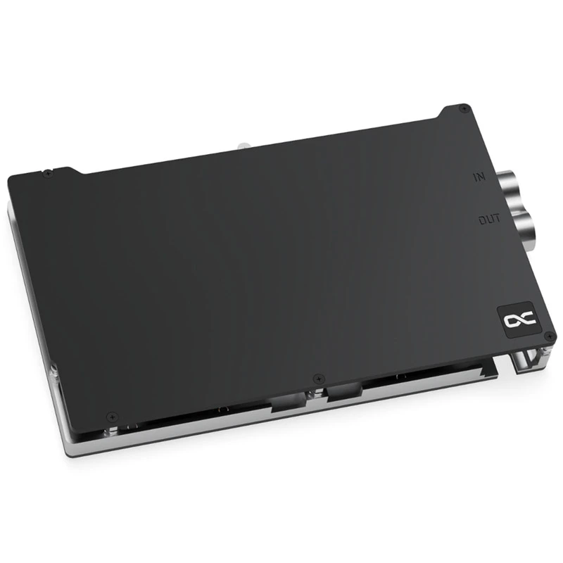 Waterblok + backplate Aquatuning GmbH 13395 aluminium carbon koper 1/4 inch
