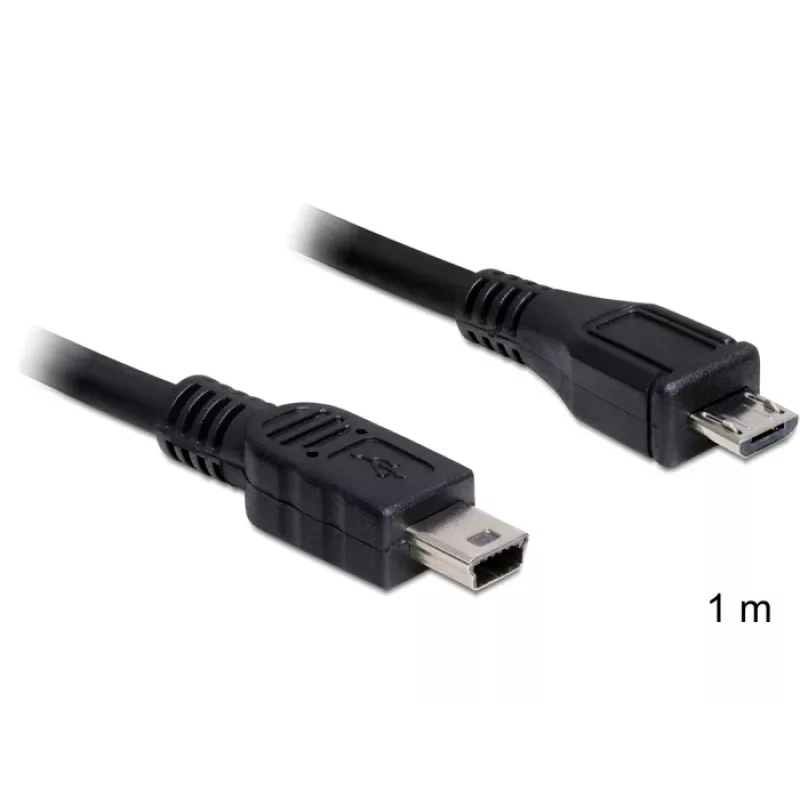 USB-kabel DeLOCK 83177 1 m Micro-USB B Mini-USB B zwart