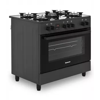 Vrijstaand gas-/elektrisch fornuis Ravanson KWGE-K90, 5 kookzones, 90 cm, oven 105 L, touchbediening