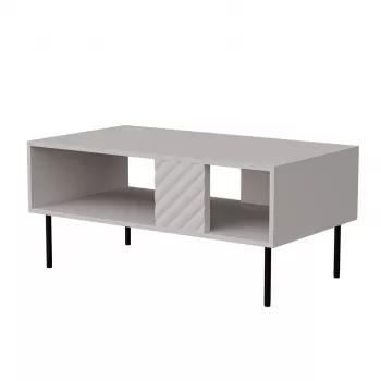 Salontafel Cama LUCCA bank/tafel 100x55x46 cashmere, rechthoekig grijs tafelblad