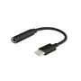 Kabeladapter SAVIO AK-35/B USB Type-C (3.1) stekker naar 3,5 mm bus, zwart