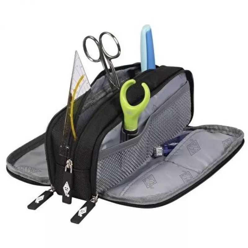 WEDO Business 242 45101 etui Schlamperbox met 3 vakken, polyester, zwart