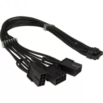 PCIe-stroomadapter INTER-TECH GPU-02 12-pin naar 3×8-pin (34 cm kabel)