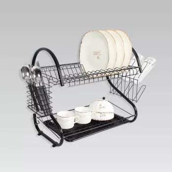 Vrijstaand afwasrek Maestro MR-1025, metalen afwasrek voor het aanrecht, zwart, breedte 430 mm