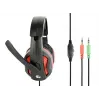 Bekabelde gaming-headset GEMBIRD GHS-03 — 20–20000 Hz, 2 m kabel, 250 g, zwart/rood