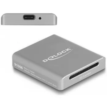 DeLOCK 91006 kaartlezer grijs SD USB Type-C 10000 Mbit/s