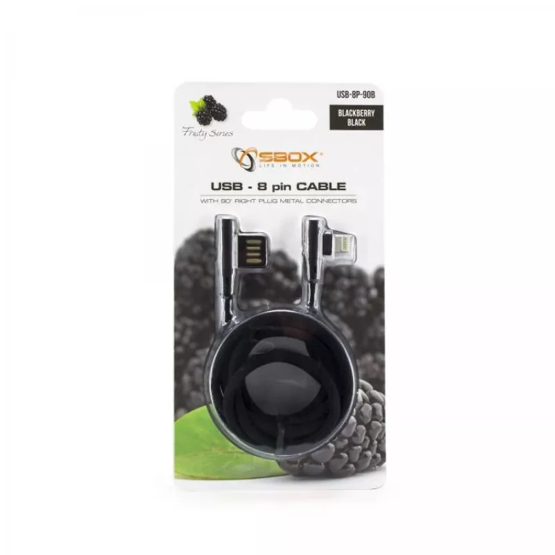 Sbox USB-8P-90B USB 8-Pin kabel blackberry zwart
