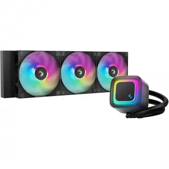 All-in-one vloeistofkoeler DeepCool LE360 V2 met 3x 120 mm ventilatoren, hydro dynamic bearing, zwart, ondersteunt LGA1150/1151/1155/1200/1700/AM4/AM5