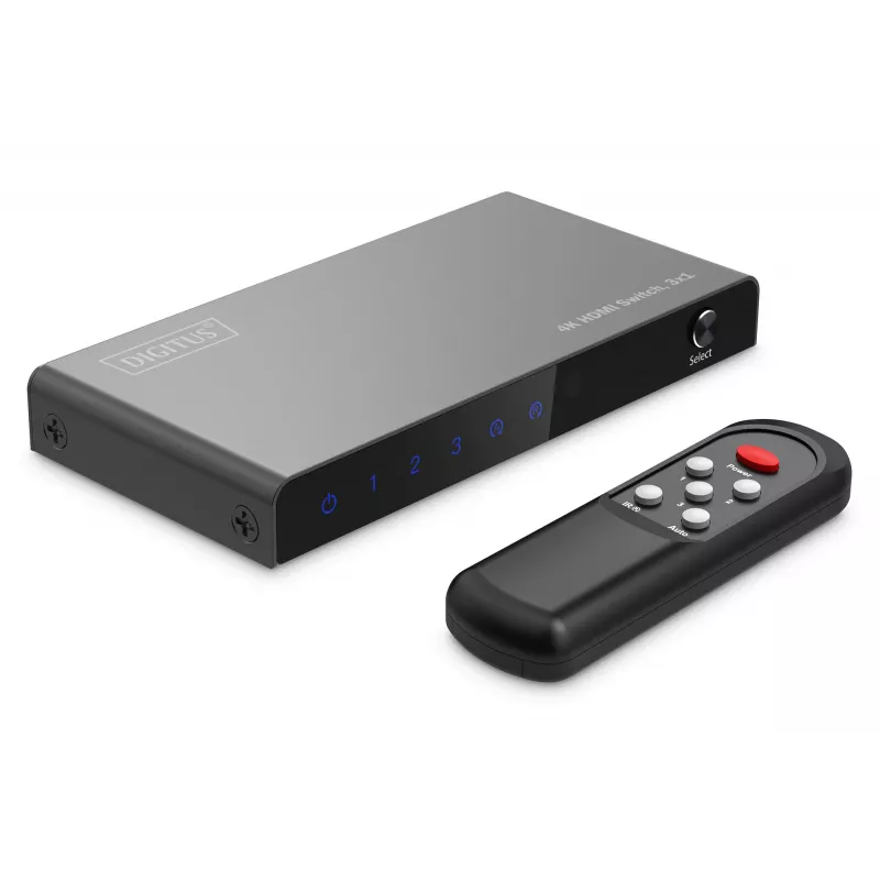 Digitus 4K HDMI-switch 3x1 metaal zwart 18 Gbit/s
