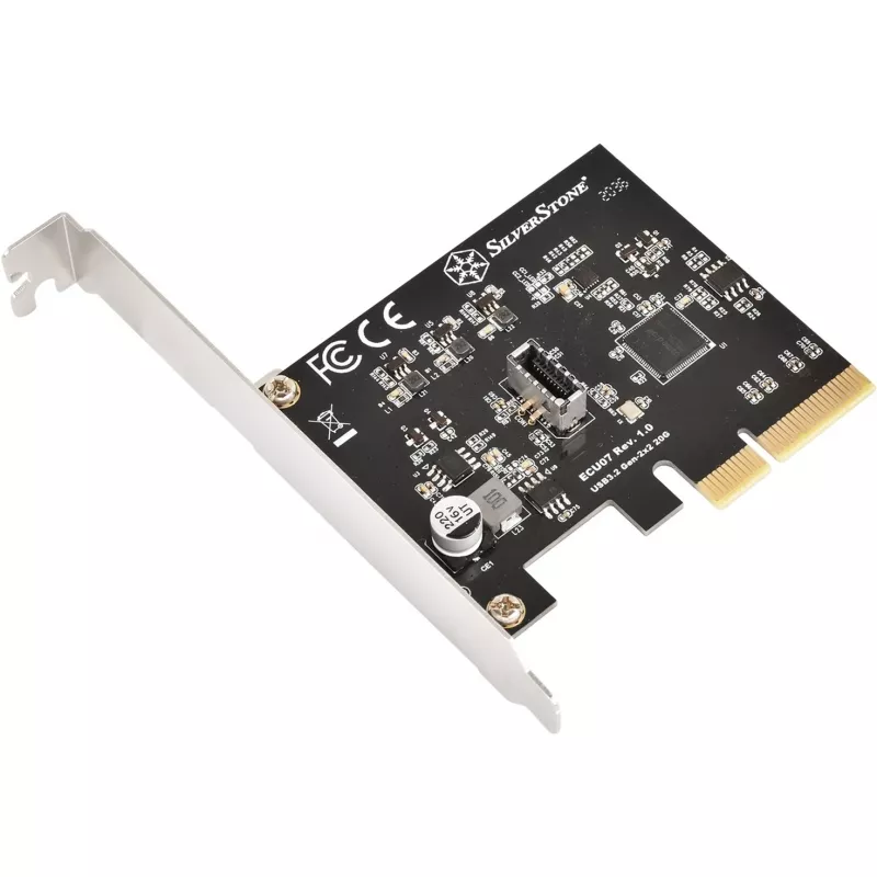 SilverStone SST-ECU07 PCIe 3.0 x4 USB 3.2 Gen 2x2 adapterkaart, 1x interne USB-C, low profile