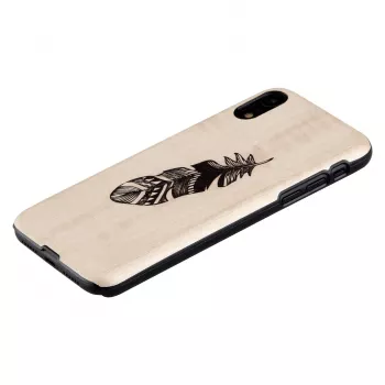 man and wood smartphonehoesje voor iPhone XR, Indian zwart, beschermende hardcase